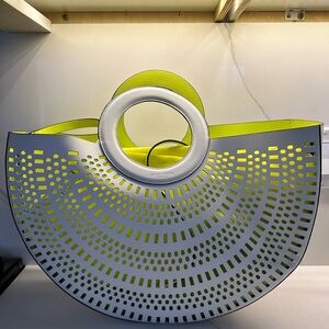 Henri Bendel White and Yellow Tote Bag